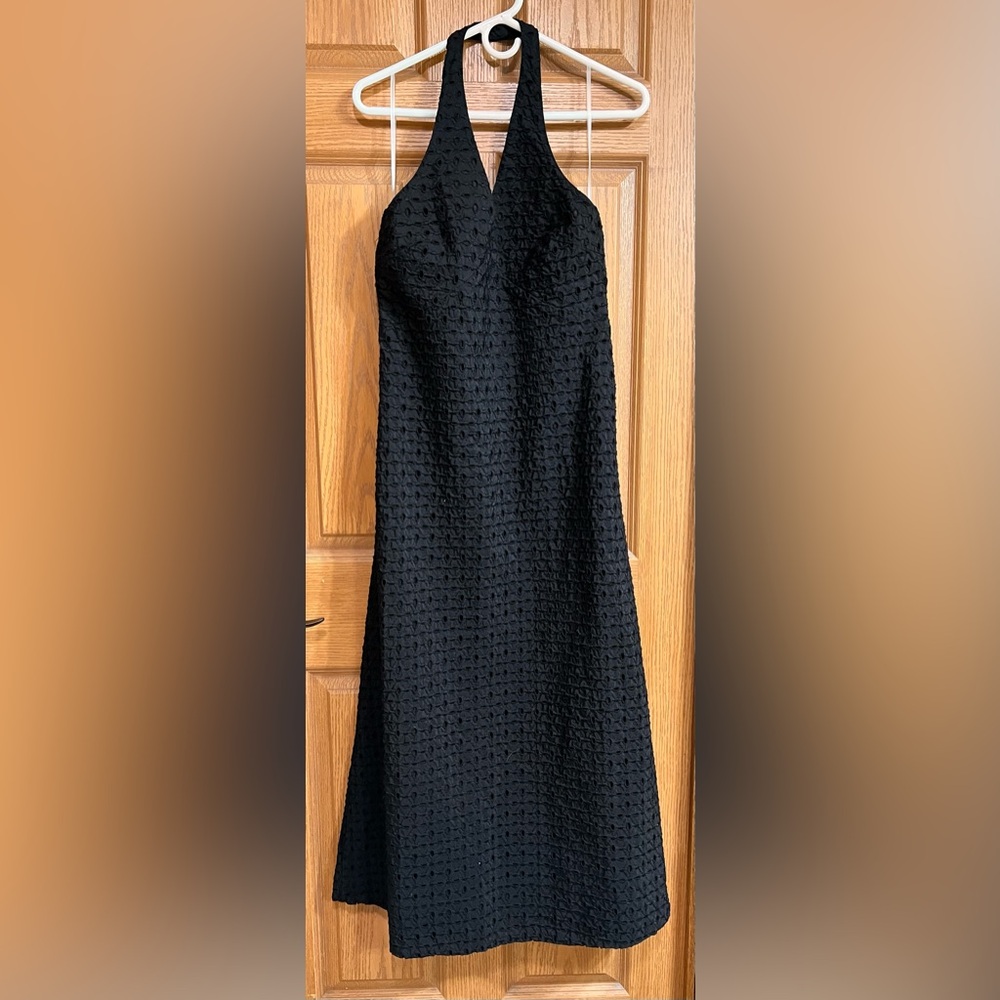 a new day Black Textured A-Line Halter Midi Skirt